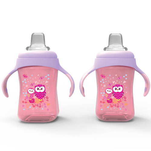 Avima Baby Sippy Cup, Trainer, Soft Spout, Spill-Proof, BPA-Free, 10 oz, Pink, 2 Count