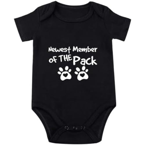 listery Member Of The Pack Baby Bodysuit Pregnancy Announcement Baby Bodysuit Dog Paw Clothes Newborn