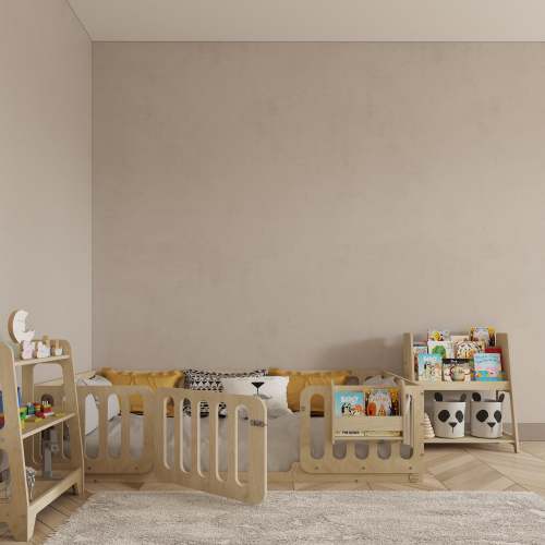 Montessori Floor Bed With Lockable Center Door – Montoddler