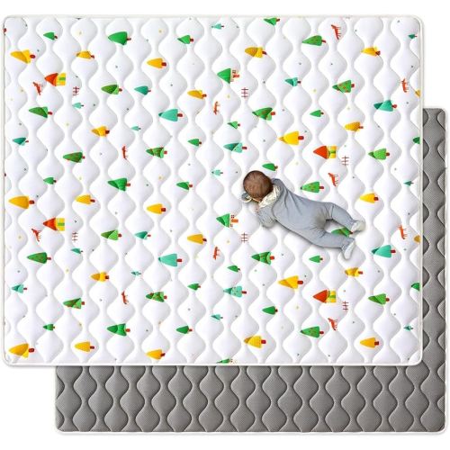 Odorless Premium Foam Foldable Baby Play Mat 71" X 59", Extra Large Thicker Activity Playmats for Babies,Toddlers, Infants, Soft Baby Mat for Floor,Play & Tummy Time,Machine Washable for Easy Care.