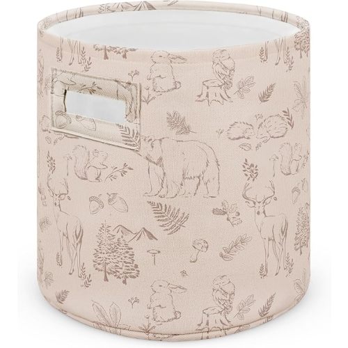 Sorrel + Fern Nursery Storage Basket (Magic Forest), Soft Collapsible Fabric Toy Bin, Magic Forest-Inspired Organizer for Playroom or Nursery, Gender-Neutral Decor, 13 × 13 Inches