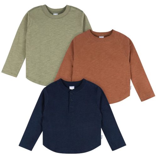 Gerber Baby and Toddler Boys' 3-Pack Long Sleeve Shirts
