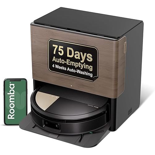 iRobot Roomba Max 705 Combo Robot Vacuum & Mop + AutoWash Dock – Extending Self-Cleaning Roller Mop, Retractable Mop Cover, Dual Brushes, Self-Empties, Heat-Washes & Dries, Avoids Obstacles, LiDAR