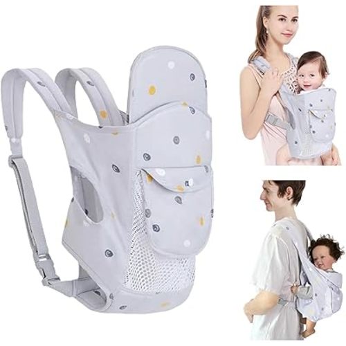 4-in-1 Baby Carrier - Newborn to Toddler, Soft Carrier for 8-45 lbs (Gray)