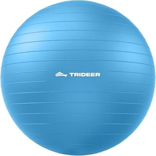 Trideer Exercise Ball for Yoga, Pilates & Fitness – Stability Ball Equipment for Home Gym & Office Chair, Core & Balance Training Accessories, Physical Therapy Equipment, Quick Pump Included, 5 Sizes