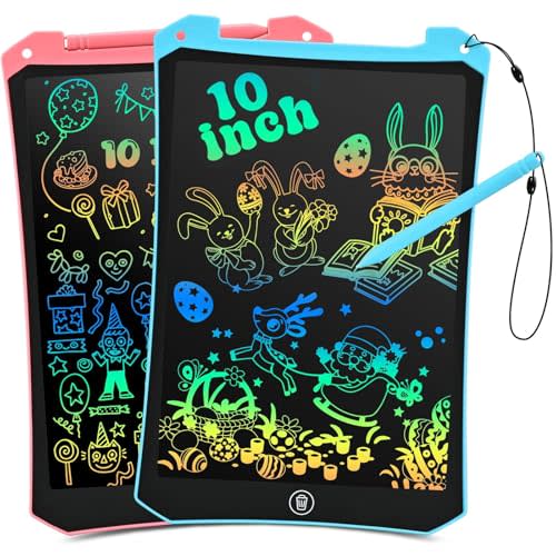 EooCoo Toddler Toys, LCD Writing Tablet for Kids 2 Pack, Kids Travel Essentials Drawing Pads, Toddler No Mess Coloring Sensory Educational Learning Toys, Age 3-5 Boys Girls Gifts - 10 Inch