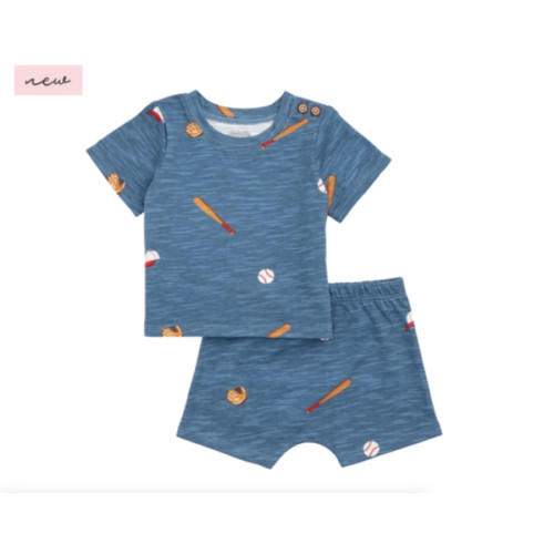 Baseball Baby Short Set 3-6M for Infants | Mud Pie
