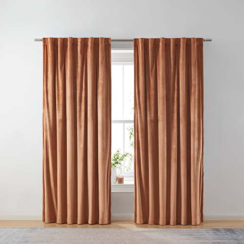 Better Homes & Gardens Dutch Velvet Solid 100% Blackout Curtain Panel, Spice, 52" W x 95" L