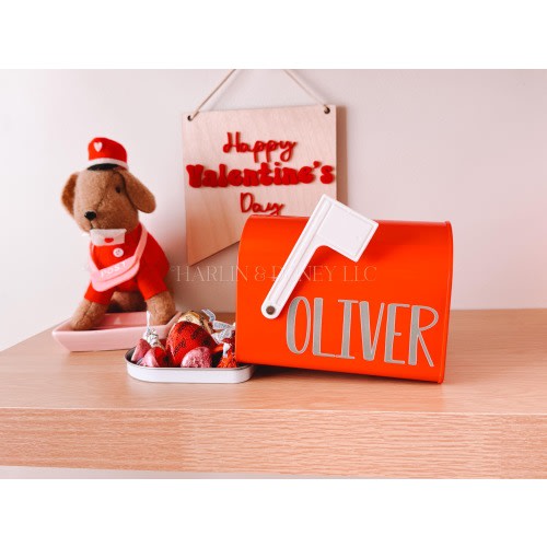 Mini Mail Box for Valentine's Day, Personalized Valentines, Kids Valentines Gift, Custom Valentine