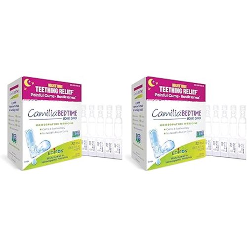 Boiron Camilia Bedtime Liquid Doses for Nighttime Teething Relief, Painful Gums, Restlessness, and Irritability - 30 Count