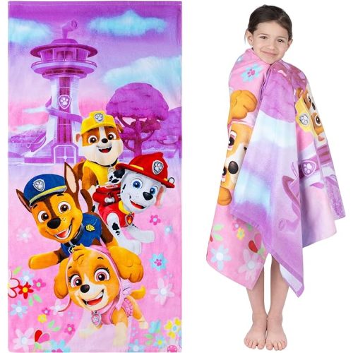 Franco Kids Super Soft Cotton Bath/Pool/Beach Towel, 58 in x 28 in, Paw Patrol Girls