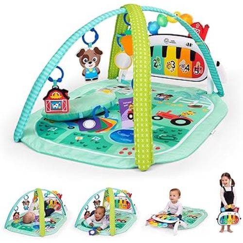 Baby Einstein Farm Explorers 4-in-1 Kickin’ Tunes Musical Meadow Music & Language Discovery Gym, Ages 0 Months and Up