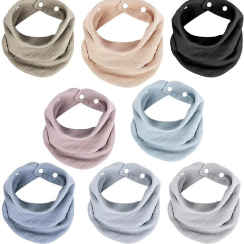 Muslin Bandana Bibs, Organic Cotton Drool Bibs for Girl Boy, Soft Absorbent Baby Bibs for Newborns Infants 8 Pack