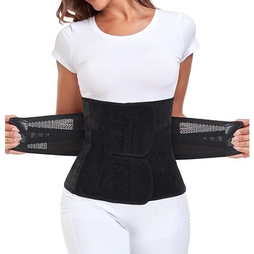 MAMODY Banda Abdominal Postparto – Envoltura Abdominal Postparto, Faja Abdominal Post Cirugía, Correa de Soporte para Recuperación de Sección C (Negro Medianoche, L)