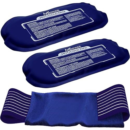 Reusable Hot and Cold Ice Packs for Injuries (3-Piece Set), Joint Pain, Muscle Soreness and Body Inflammation - Reusable Gel Wraps - Adjustable & Flexible for Knees, Back, Shoulders, Arms and Legs