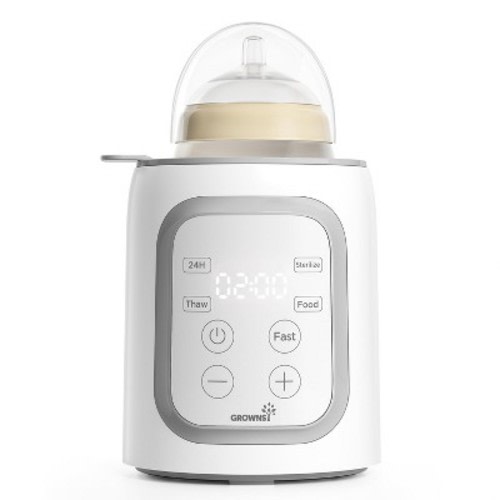 Grownsy 8-in-1 Fast Bottle Warmer with Timer, Gray | Fast & Even Heating, Nutri-Preserve, Safe Material, Precise Temp, Multi-Use for All Feed Stages