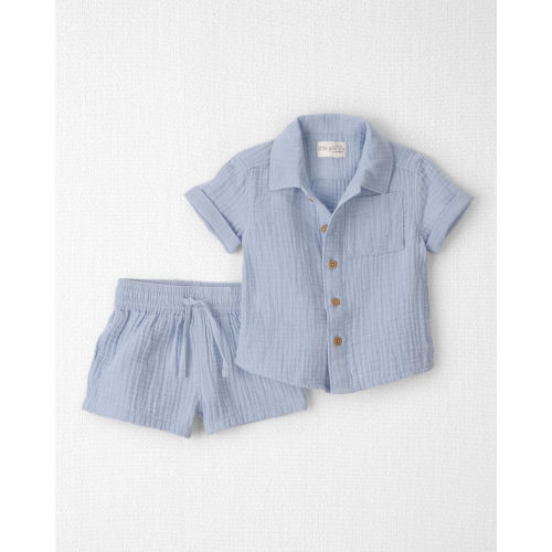 Baby Boy 2-Piece Organic Cotton Gauze Top & Short Set - Little Planet | Carter's