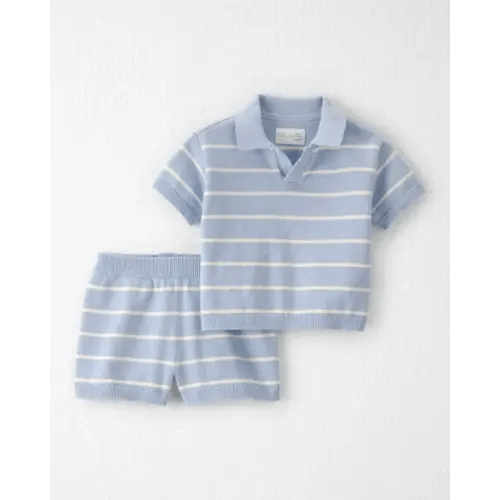 Baby Boy 2-Piece Organic Cotton Top & Short Set in Stripes - Little Planet | Carter's