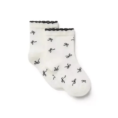 Baby Cream And Sugar Bow Baby Bow Sock by Janie and Jack