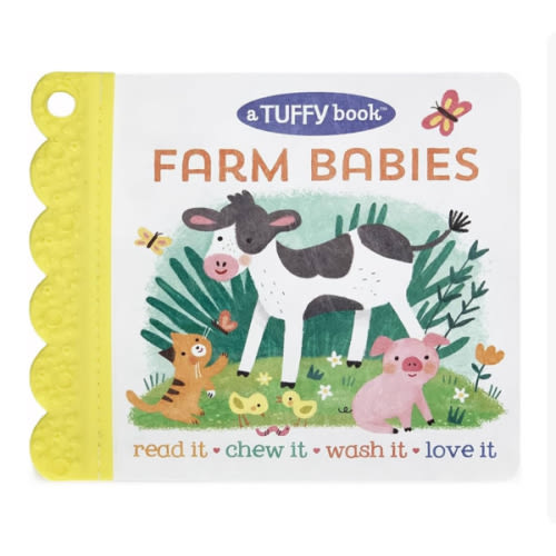 Tuffy Farm Babies Book - Washable, Chewable, Unrippable Pages With Hole For Stroller Or Toy Ring, Teether Tough, Ages 0-3 (A Tuffy Book)
