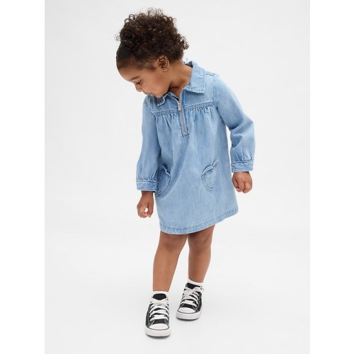 Baby & Toddler Denim Heart Pocket Dress