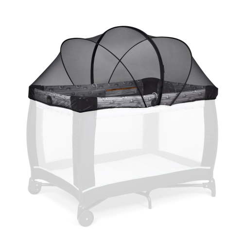 Beberoad Love Universal Pack N Play Mosquito Net Cover, Breathable Playard Mesh Canopy with Dual-Way Zipper, Black