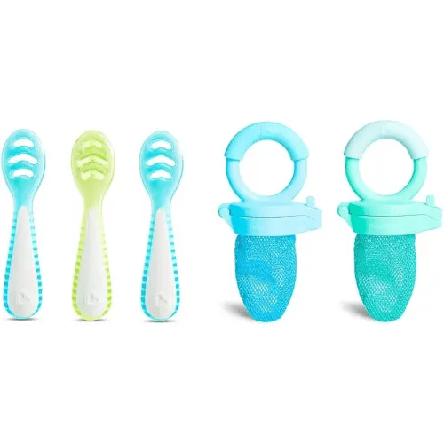 Munchkin® Gentle DipTM First Spoon Set for Baby Led Weaning, Self Feeding, 3 Pack and Fresh Food Feeder, 2 Count for Whole Foods