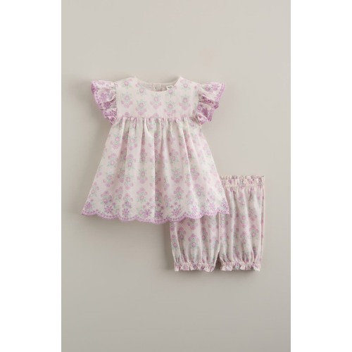 Scalloped Gingham Check Cotton Top & Bloomers, 12MPick up today