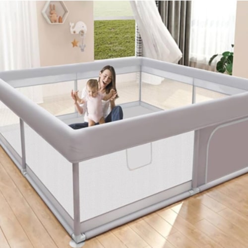 Baby Playpen 50x50 Inch, Play Pens for Babies and Toddlers Baby Fence Play Yards for Indoor & Outdoor with Breathable Mesh Anti-Fall Playpen