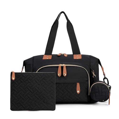 Large capacity 3-piece diaper bag, baby diaper bag with pacifier box, travel handbag, multi-functional baby bag, suitable for mom