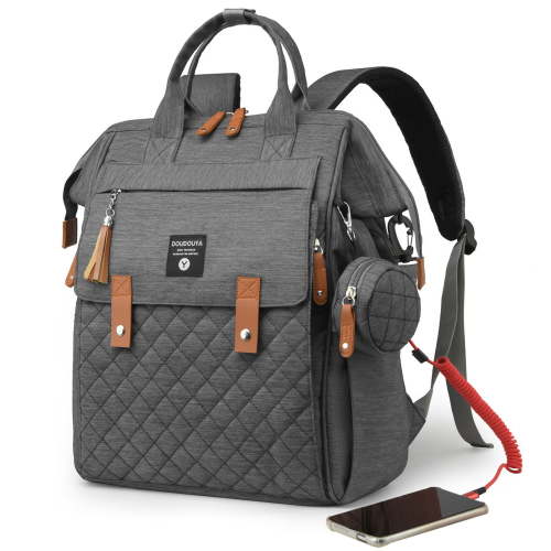 TOPCHANCES Diaper Bag Backpack, Multifunctional Baby Bag with Changing Station, 45L Large Capacity Baby Diaper Bags for Outdoor Travel (Dark Gray)