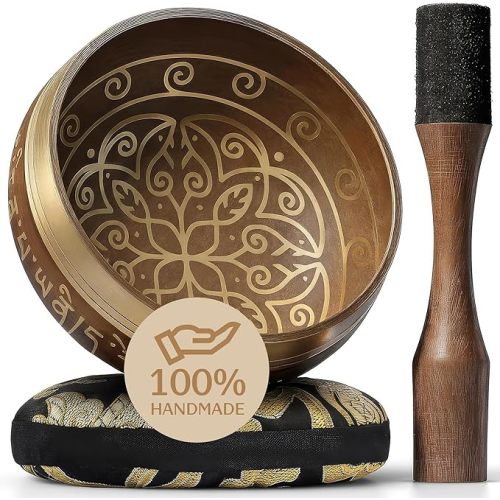 Silent Mind Tibetan Singing Bowl Set – Easy to Play & Beginner Friendly Meditation Bowl with Cushion & Mallet | Stress Relief & Mindfulness | Gift-Ready