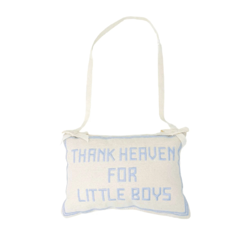 Door Hanger - Thank Heaven For Little Boys Embroidered Pillow