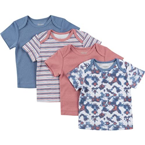 Hanes Baby T-Shirt, Flexy Soft Stretch Shirt, Expandable Shoulder, 4-Pack