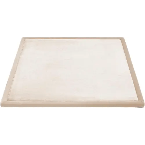 AEOCOO Baby Play Mat for Floor Cushion, 1.3" Thick Memory Foam Tummy Time Mat, Soft Velvet Non slip, Toddlers Baby Kids Extra Large Nursery Rug for Crawling, Living Room, Tatami Style, Beige