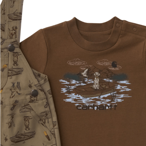 Boys' 2-Piece Short Sleeve Bodysuit & Canvas Printed Shortall Set (Baby) | Carhartt