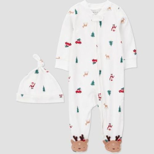 Carter's Just One You® Baby Christmas Village Sleep N' Play with Hat - Off-White