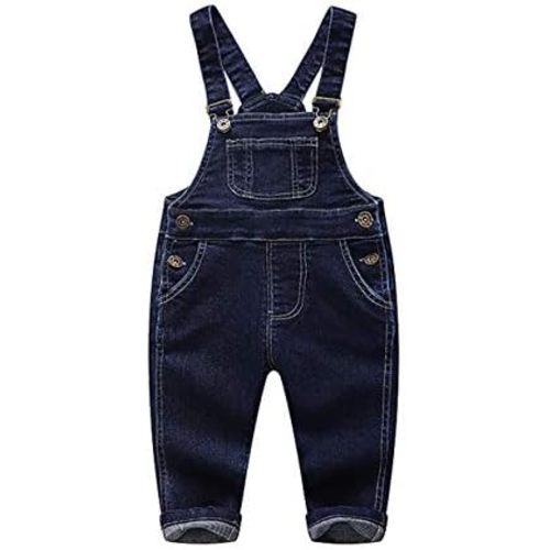 Baby & Little Boys/Girls Blue & Black Denim Overalls,Jean Workwear