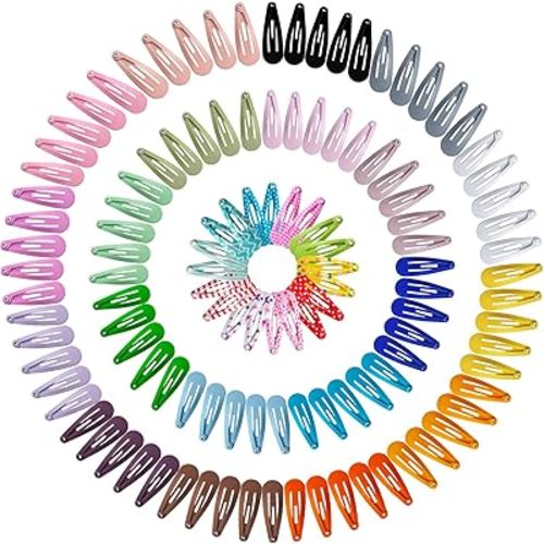SLYFTE Premium Snap Mini Hair Clips, 120PCS Kids Barrettes Metal Non Slip Hair Bow Clips for Girls Toddlers Hair Accessories(1.2 Inch 30 colors)
