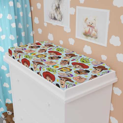 Toy Story Fitted Changing Pad Cover – Elastic Nursery Cover, Breathable & Stretchy