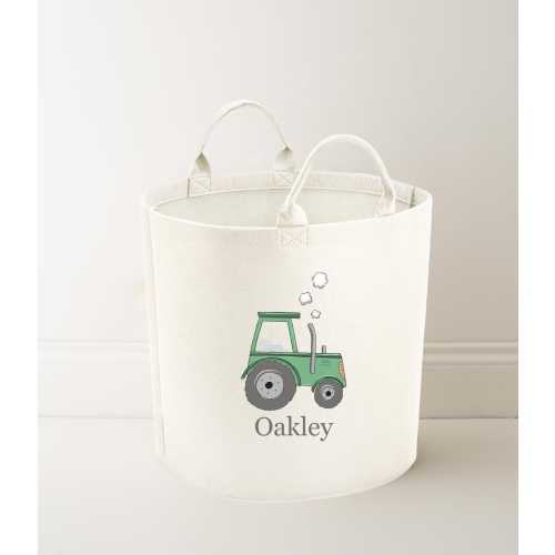 Personalised Tractor  Storage Tub, Toy tub, storage basket, Toy box, Baby shower gift, baby Nursery, blanket box, Any name, Farm Tractor