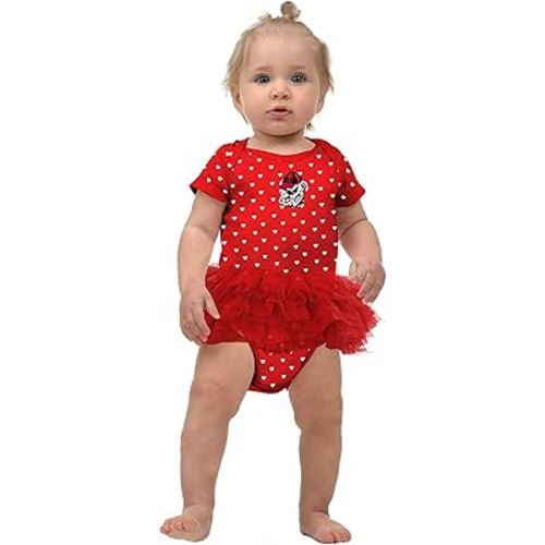 Two Feet Ahead Newborn Baby Girl Bodysuit Creeper Hearts Tutu Skirt Dress Sizes 0-3M 6M 12M