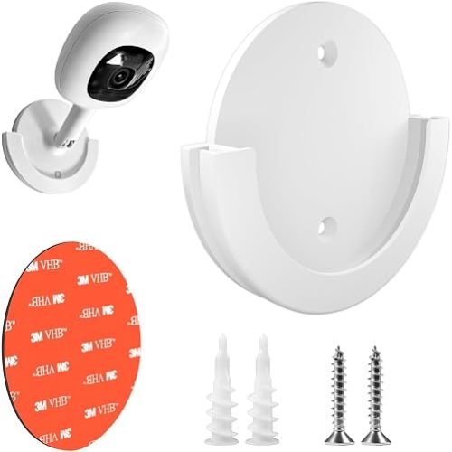 Camera Wall Mount Bracket Fits Nanit Flex Multi-Stand, White Round, 1 Pc