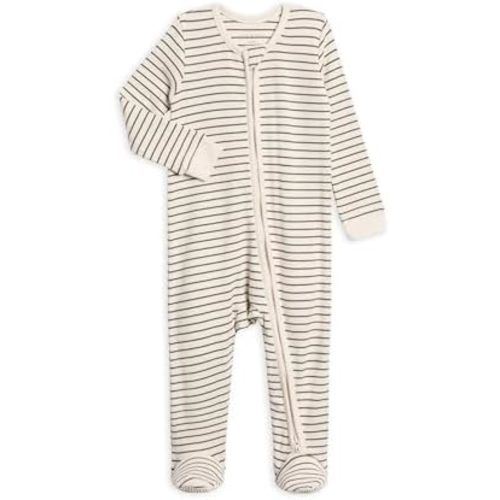 Colored Organics Baby Zip-Up Footed Sleeper with 2-Way Zipper - Newborn Organic Cotton Pajamas