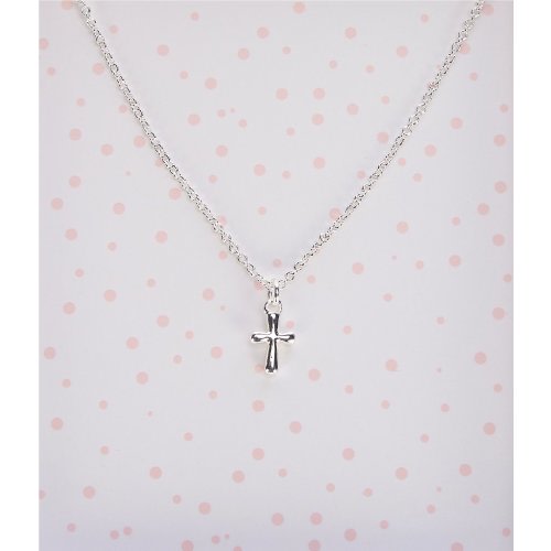 Mud Pie Baby Silver Cross Necklace