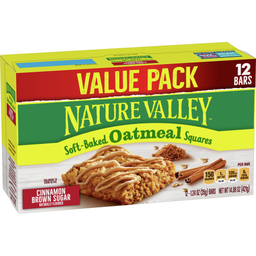 Nature Valley Soft-Baked Oatmeal Squares, Cinnamon Brown Sugar, 12 ct, 14.88 OZ