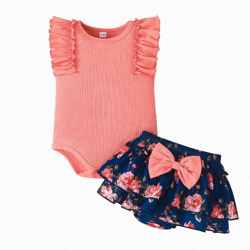 TOWED22 Baby Girl Clothes Stuff Newborn Infant Summer Cute Outfit 0-24 Months(Pink,3-6 M)