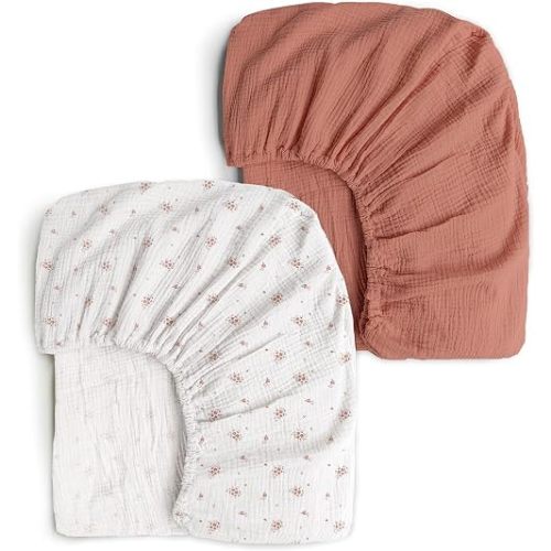 100% Organic Cotton 2 PK Muslin Baby Crib Sheets Unisex 28x52 in