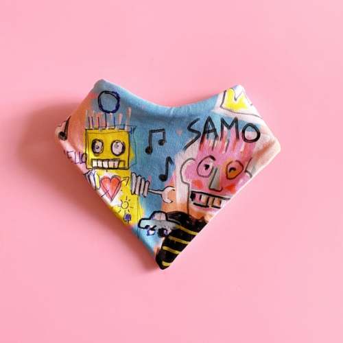 Gotd baby bandana in organic cotton certified GOTS adjustable size made in France - Samo