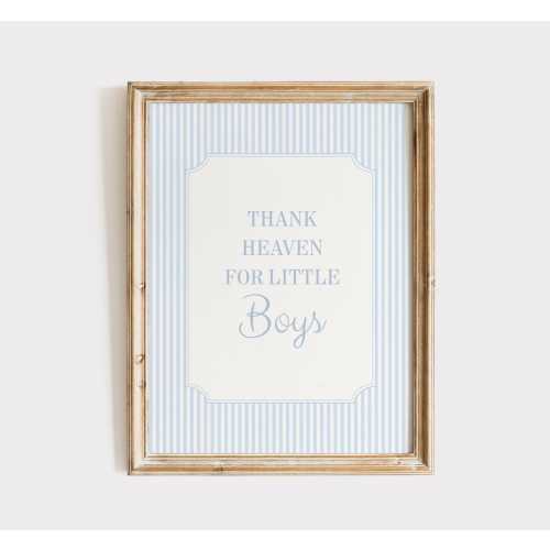 Thank Heaven for Little Boys Wall Art, Boy Blue Nursery Decor, Boy Nursery Wall Art, Blue Boys Room, Vintage Cottagecore Quote, Printable